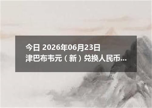 今日 2026年06月23日 津巴布韦元（新）兑换人民币最新汇率行情