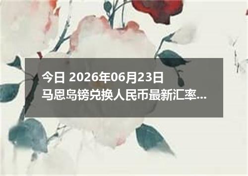 今日 2026年06月23日 马恩岛镑兑换人民币最新汇率行情