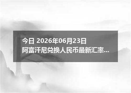 今日 2026年06月23日 阿富汗尼兑换人民币最新汇率行情