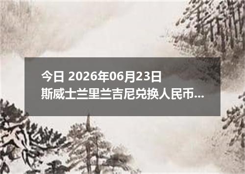 今日 2026年06月23日 斯威士兰里兰吉尼兑换人民币最新汇率行情