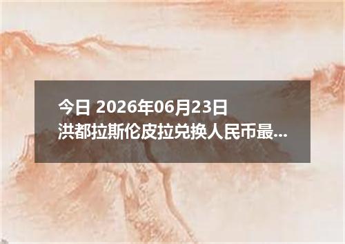 今日 2026年06月23日 洪都拉斯伦皮拉兑换人民币最新汇率行情