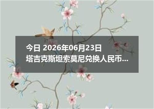 今日 2026年06月23日 塔吉克斯坦索莫尼兑换人民币最新汇率行情