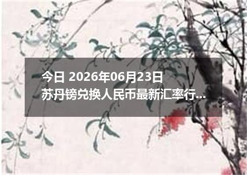 今日 2026年06月23日 苏丹镑兑换人民币最新汇率行情