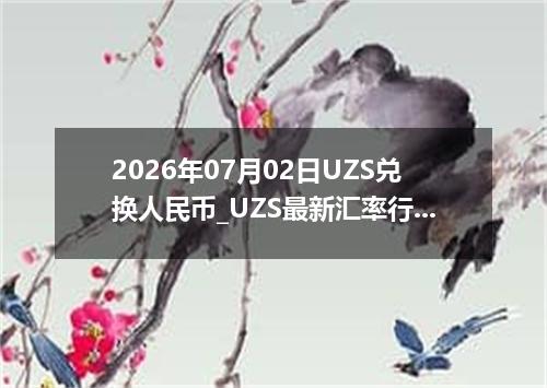 2026年07月02日UZS兑换人民币_UZS最新汇率行情
